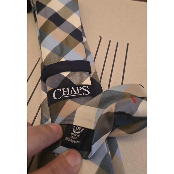 Chaps Checked Pattern Polyester Tie - Picture 2 of 2